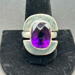 Amethyst and Sterling Ring